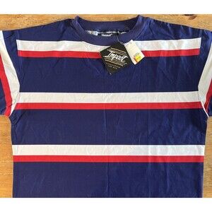 Vintage Striped T Shirt Boxy Red White Blue Stripes NWT Image Wal-Mart New